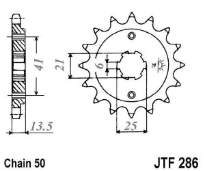 Reťazové koliečko JT JTF 286-16 16T, 530